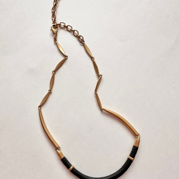 Stella and Dot Marcelle Black and Gold Necklace - Picture 2 of 4
